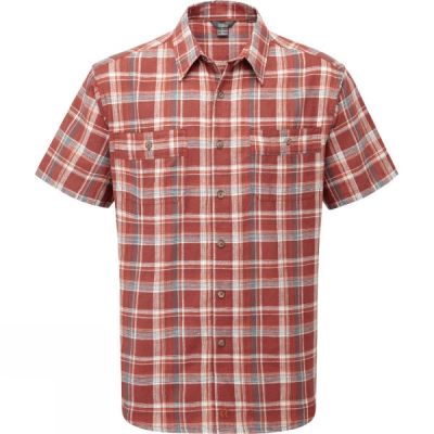 Camisa Royal Robbins Shasta Plaid Manga Corta Hombre - Rojas - Chile GEB283756